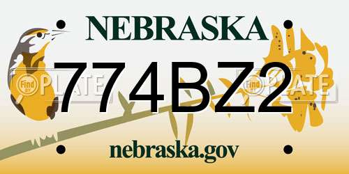 774BZ2 Nebraska License Plate