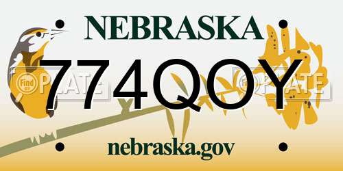 774QOY Nebraska License Plate