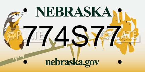 774S77 Nebraska License Plate