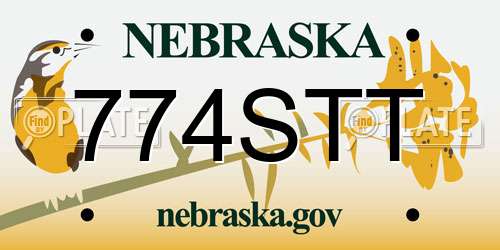 774STT Nebraska License Plate