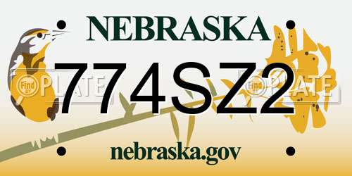 774SZ2 Nebraska License Plate