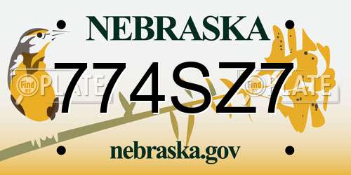 774SZ7 Nebraska License Plate