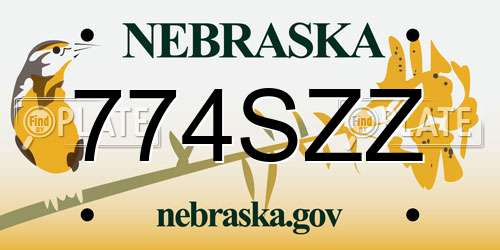 774SZZ Nebraska License Plate