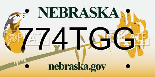 774TGG Nebraska License Plate