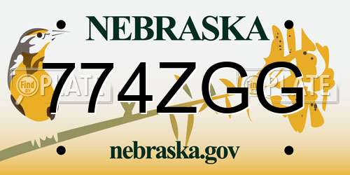 774ZGG Nebraska License Plate