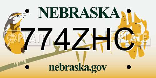 774ZHC Nebraska License Plate