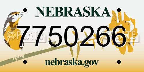 7750266 Nebraska License Plate