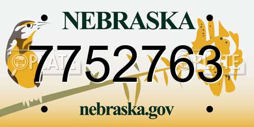 7752763 Nebraska License Plate