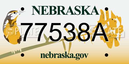 77538A Nebraska License Plate