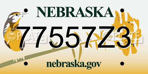 77557Z3 Nebraska License Plate