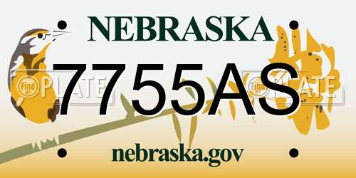7755AS Nebraska License Plate