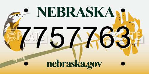 7757763 Nebraska License Plate
