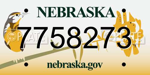 7758273 Nebraska License Plate