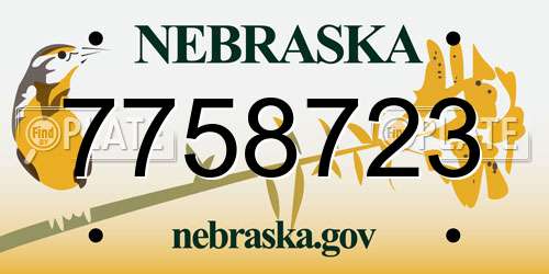 7758723 Nebraska License Plate