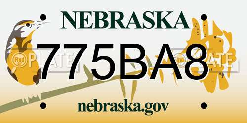 775BA8 Nebraska License Plate