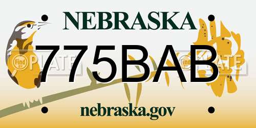 775BAB Nebraska License Plate