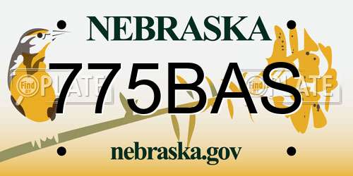 775BAS Nebraska License Plate
