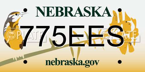 775EES Nebraska License Plate