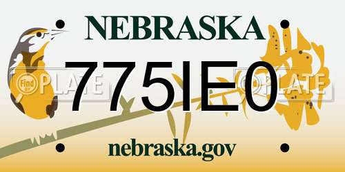 775IE0 Nebraska License Plate