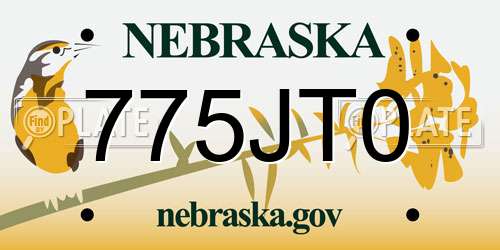 775JT0 Nebraska License Plate