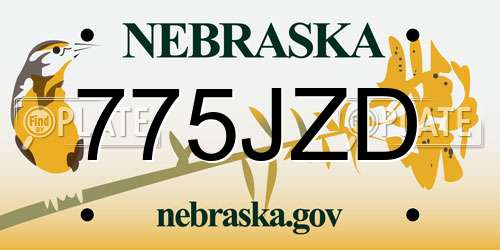 775JZD Nebraska License Plate