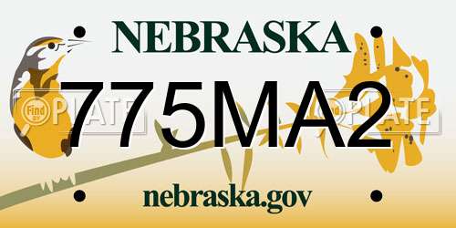 775MA2 Nebraska License Plate