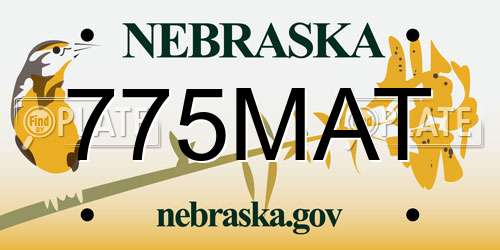 775MAT Nebraska License Plate