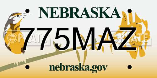 775MAZ Nebraska License Plate