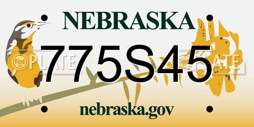 775S45 Nebraska License Plate