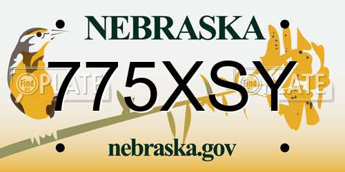 775XSY Nebraska License Plate