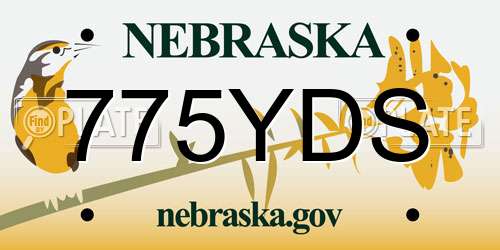775YDS Nebraska License Plate