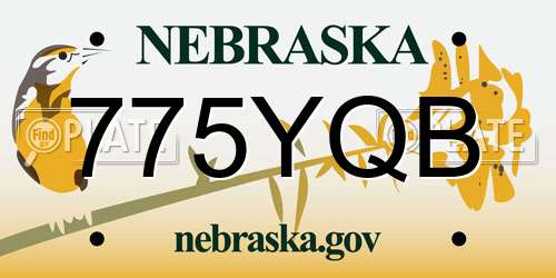 775YQB Nebraska License Plate