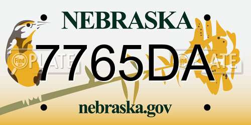 7765DA Nebraska License Plate