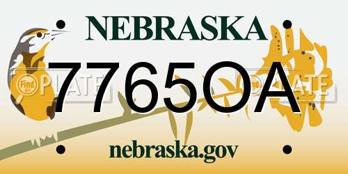 7765OA Nebraska License Plate