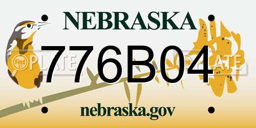 776B04 Nebraska License Plate