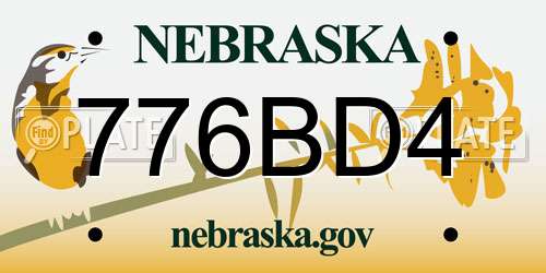 776BD4 Nebraska License Plate