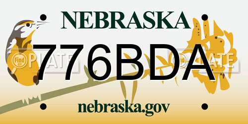 776BDA Nebraska License Plate
