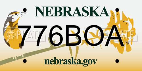 776BOA Nebraska License Plate