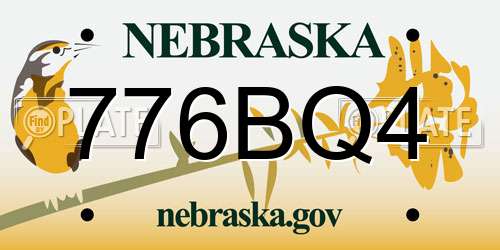 776BQ4 Nebraska License Plate