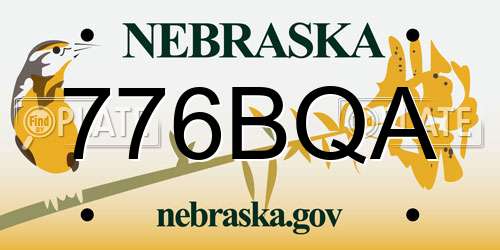 776BQA Nebraska License Plate