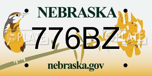 776BZ Nebraska License Plate