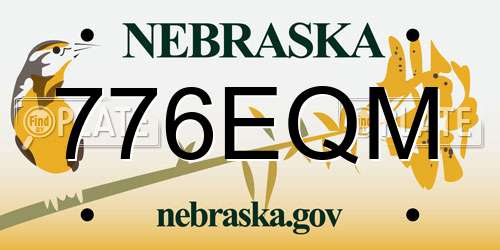 776EQM Nebraska License Plate