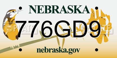 776GD9 Nebraska License Plate
