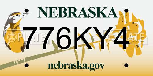 776KY4 Nebraska License Plate