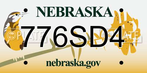 776SD4 Nebraska License Plate