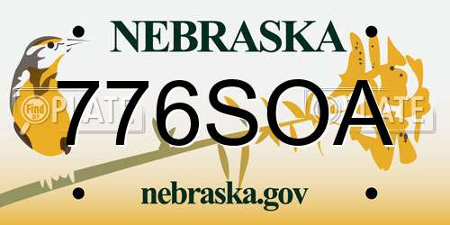 776SOA Nebraska License Plate