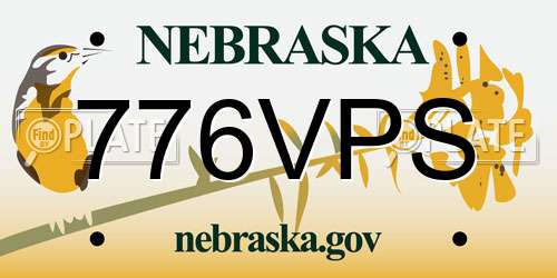 776VPS Nebraska License Plate