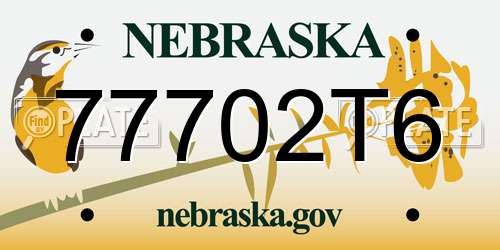 77702T6 Nebraska License Plate