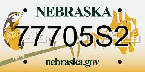 77705S2 Nebraska License Plate
