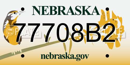77708B2 Nebraska License Plate